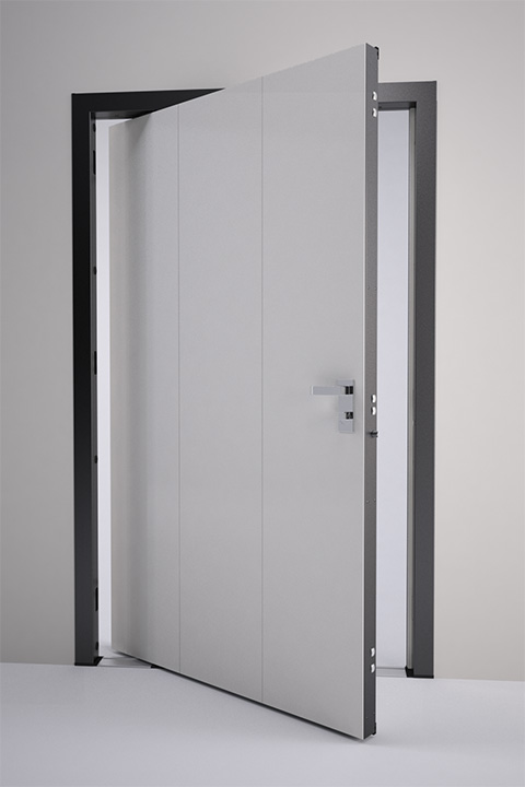 Puerta pivotante de aluminio negro para seguridad externa para